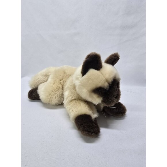 Anna Club Plush Realistic Looking lying siamese cat Stuffed Animal Toy - Picture 1 of 13